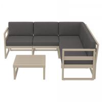 Mykonos Corner Sectional 5 Person Lounge Set Taupe with Charcoal Cushion ISP134-DVR-CCH - 1