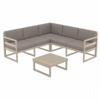 Mykonos Corner Sectional 5 Person Lounge Set Taupe with Taupe Cushion ISP134-DVR-CTA