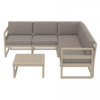 Mykonos Corner Sectional 5 Person Lounge Set Taupe with Taupe Cushion ISP134-DVR-CTA - 1