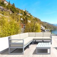 Mykonos Corner Sectional 5 Person Lounge Set Silver Gray with Natural Cushion ISP134-SIL-CNA - 2
