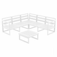 Mykonos Corner Sectional 5 Person Lounge Set White with Charcoal Cushion ISP134-WHI-CCH - 4
