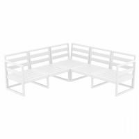 Mykonos Corner Sectional 5 Person Lounge Set White with Charcoal Cushion ISP134-WHI-CCH - 6
