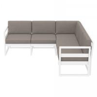 Mykonos Corner Sectional 5 Person Lounge Set White with Taupe Cushion ISP134-WHI-CTA - 3