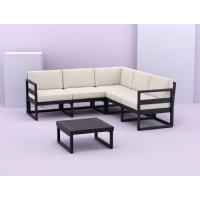 Mykonos Corner Sectional 5 Person Lounge Set White with Natural Cushion ISP134-WHI-CNA - 3