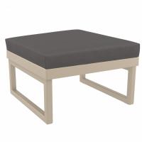 Mykonos Square Ottoman Taupe with Charcoal Cushion ISP137F-DVR-CCH