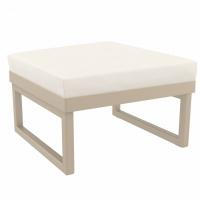 Mykonos Square Ottoman Taupe with Natural Cushion ISP137F-DVR-CNA