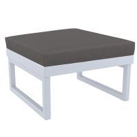 Mykonos Square Ottoman Silver Gray with Charcoal Cushion ISP137F-SIL-CCH - Club Chairs