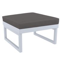 Mykonos Square Ottoman Silver Gray with Charcoal Cushion ISP137F-SIL-CCH