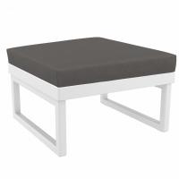 Mykonos Square Ottoman White with Charcoal Cushion ISP137F-WHI-CCH