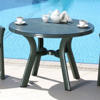 Truva Resin Round Dining Table 42 inch - Dark Green ISP146-GRE - 1