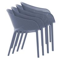 Sky Pro Stacking Dining Chair Dark Gray ISP151-DGR - 5