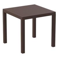 Ares Resin Outdoor Table 31 inch Square Brown ISP164-BRW