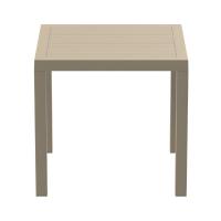 Ares Resin Outdoor Table 31 inch Square Taupe ISP164-DVR - 1