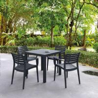 Ares Resin Outdoor Table 31 inch Square Taupe ISP164-DVR - 8