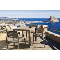 Ares Resin Square Outdoor Dining Set 5 Piece with Side Chairs Cafe Latte ISP1641S-TEA - 12