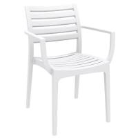 Artemis Resin Square Outdoor Dining Set 5 Piece with Arm Chairs White ISP1642S-WHI - 1