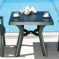 Viva Resin Square Dining Table 31 inch Dark Green ISP168-GRE - 1