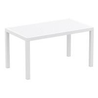 Ares Rectangle Outdoor Table 55 inch White ISP186-WHI