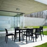 Ares Resin Rectangle Outdoor Dining Set 7 Piece with Side Chairs Black ISP1861S-BLA