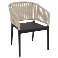 Portofino Armchair Black - Taupe ISP212-BLA-DVR