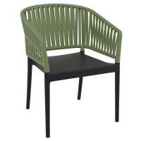 Portofino Armchair Black - Olive Green ISP212-BLA-OLG
