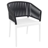 Portofino Armchair White - Black ISP212-WHI-BLA
