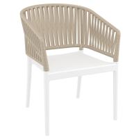 Portofino Armchair White - Taupe ISP212-WHI-DVR