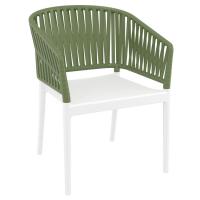 Portofino Armchair White - Olive Green ISP212-WHI-OLG