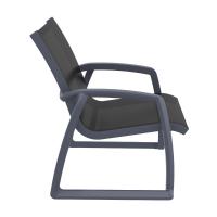 Pacific Club Arm Chair Dark Gray Frame - Black Sling ISP232-DGR-BLA - 1