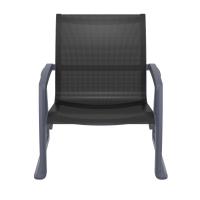 Pacific Club Arm Chair Dark Gray Frame - Black Sling ISP232-DGR-BLA - 4