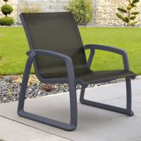 Pacific Club Arm Chair Dark Gray Frame - Black Sling ISP232-DGR-BLA - 5