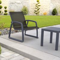 Pacific Club Arm Chair Dark Gray Frame - Black Sling ISP232-DGR-BLA - 6