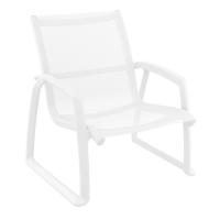 Pacific Club Arm Chair White Frame - White Sling ISP232-WHI-WHI - Club Chairs