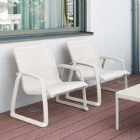 Pacific Club Arm Chair White Frame - White Sling ISP232-WHI-WHI - 1