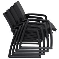 Pacific Club Arm Chair Dark Gray Frame - Black Sling ISP232-DGR-BLA - 7