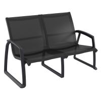 Pacific LoveSeat with Arms Black Frame Black Sling ISP234-BLA-BLA