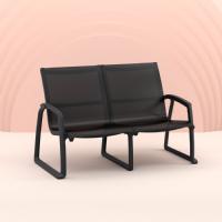 Pacific LoveSeat with Arms Black Frame Black Sling ISP234-BLA-BLA - 11