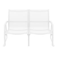 Pacific LoveSeat with Arms White Frame White Sling ISP234-WHI-WHI - 5