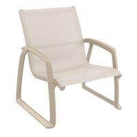 Pacific 4 piece Lounge Set with Arms Taupe Frame Taupe Sling ISP238-DVR-DVR - 3