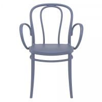 Victor XL Resin Outdoor Arm Chair Dark Gray ISP253-DGR - 2