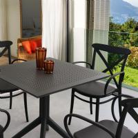 Cross XL Patio Dining Set with 4 Chairs Black ISP2561S-BLA - 1