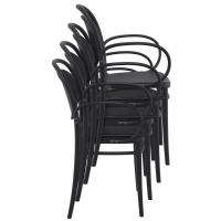 Marcel XL Resin Outdoor Arm Chair Black ISP258-BLA - 5