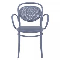 Marcel XL Resin Outdoor Arm Chair Dark Gray ISP258-DGR - 2