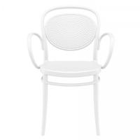 Marcel XL Resin Outdoor Arm Chair White ISP258-WHI - 2