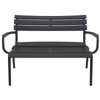 Paris Outdoor Lounge Bench Chair Black ISP276-BLA - 2
