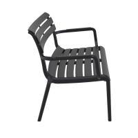 Paris Outdoor Lounge Bench Chair Black ISP276-BLA - 3