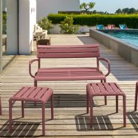 Paris Outdoor Lounge Bench Chair Marsala ISP276-MSL - 6