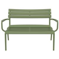 Paris Outdoor Lounge Bench Chair Olive Green ISP276-OLG - 2