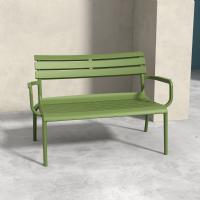 Paris Outdoor Lounge Bench Chair Olive Green ISP276-OLG - 5