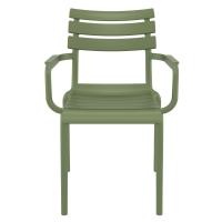 Paris Resin Outdoor Arm Chair Olive Green ISP282-OLG - 3